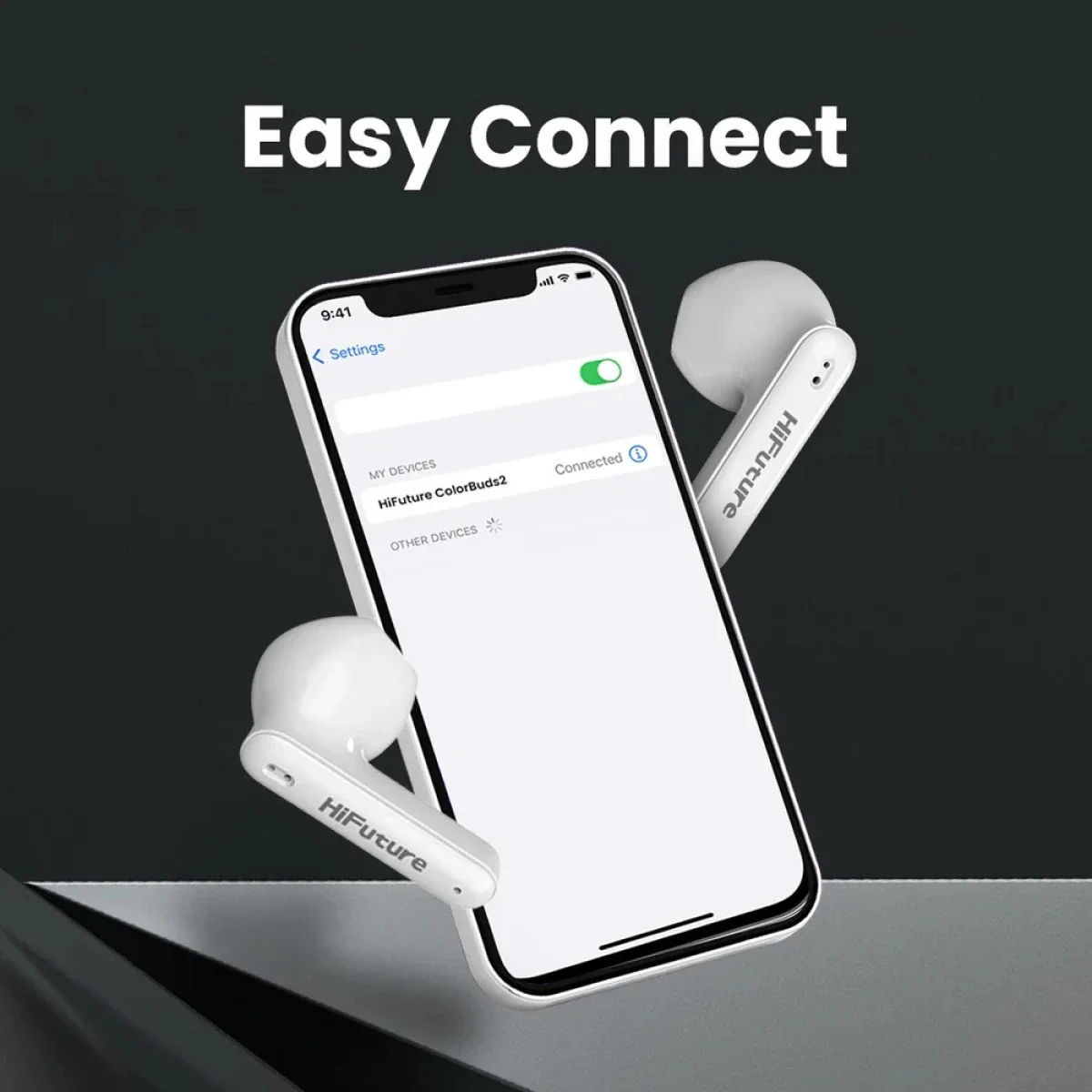 سماعات أذن لاسلكية HiFuture ColorBuds2 TWS بتقنية Bluetooth 5.3 ووقت تشغيل 20 ساعة - أبيض - Image 4