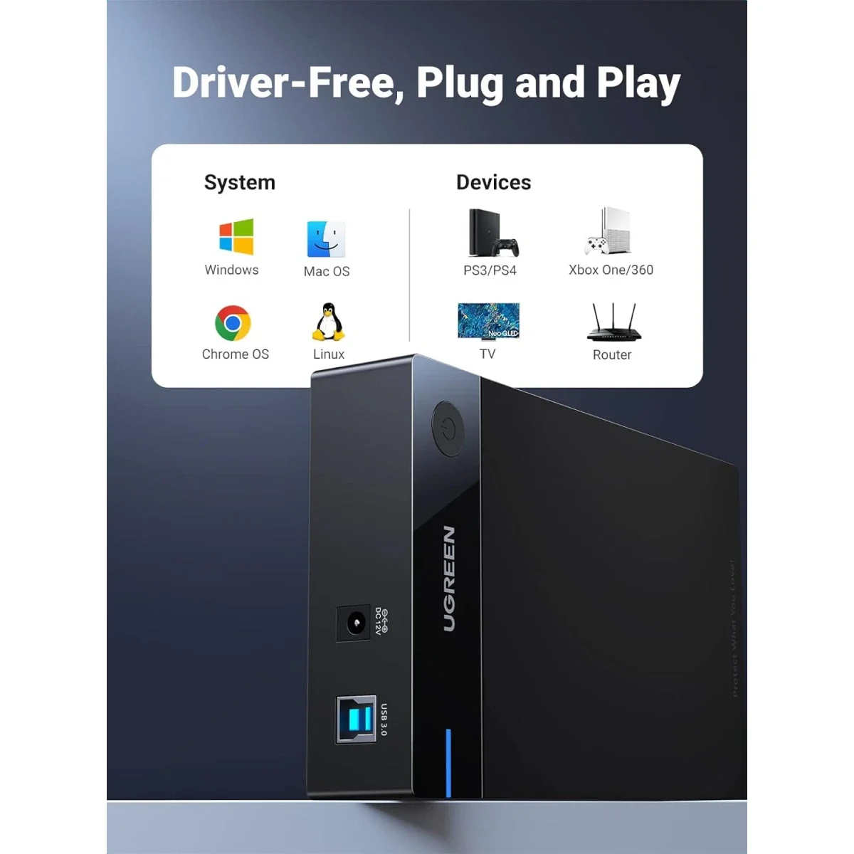 حاوية أقراص صلبة خارجية Ugreen 50422 لأقراص SATA مقاس 3.5 إنش و2.5 إنش - Thumbnail 5