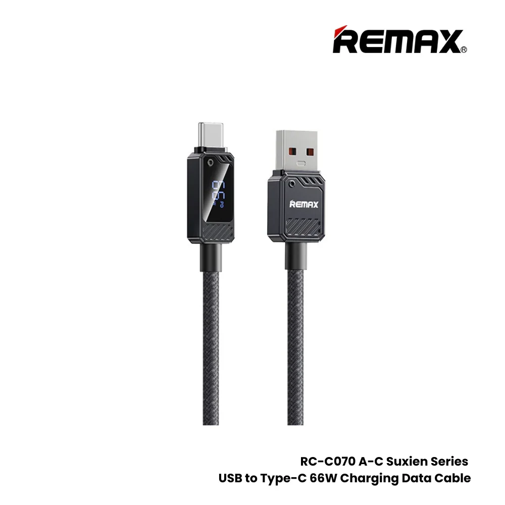 Remax RC-C070 Suxien Series 66W USB to Type-C Fast Charging Data Cable – Black