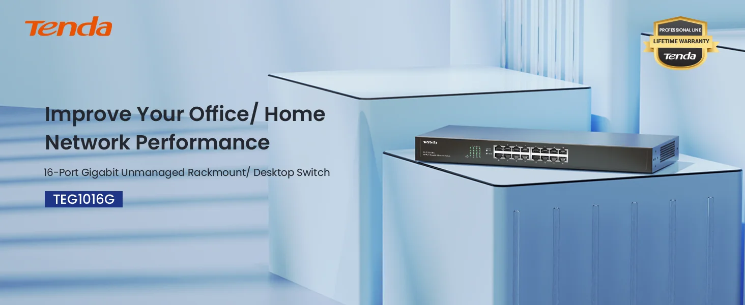 Tenda TEG1016G 16-Port Gigabit Unmanaged Rackmount Ethernet Switch - Image 9