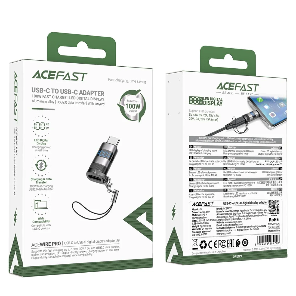 ACEFAST J9 USB-C to USB-C Digital Display Fast Charging Adapter - Thumbnail 7