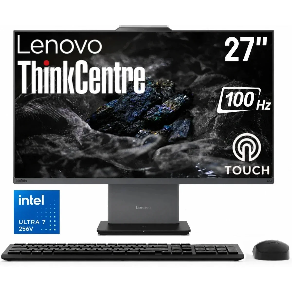 كمبيوتر الكل في واحد Lenovo ThinkCentre 50a Gen 6 بشاشة لمس 27 إنش، Intel Core Ultra 7 256V، رام 16GB، SSD 512GB، لون Luna Grey