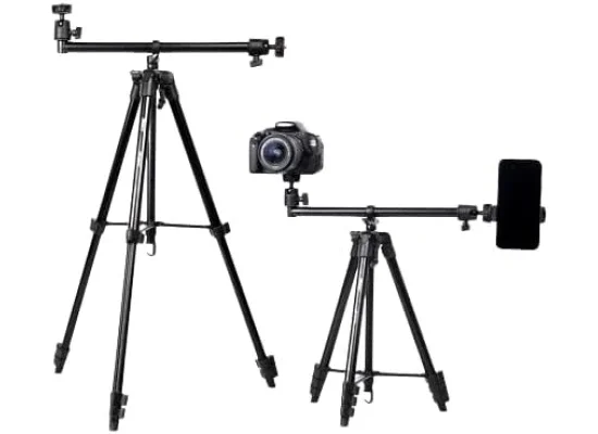 Jmary KP-2207 Professional Multi-Functional Tripod Stand with Camera & Phone Holder - Black - Image 9