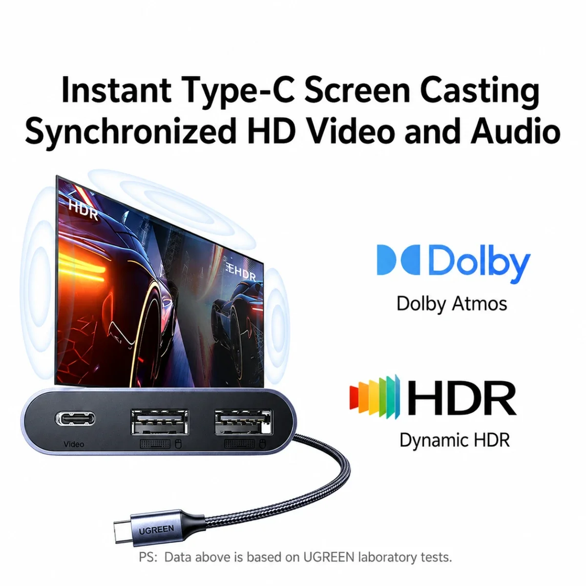 محطة إرساء Ugreen CM866 ‏5 في 1 USB-C بدقة 4K وتردد 240Hz وقدرة PD 100W - Thumbnail 3