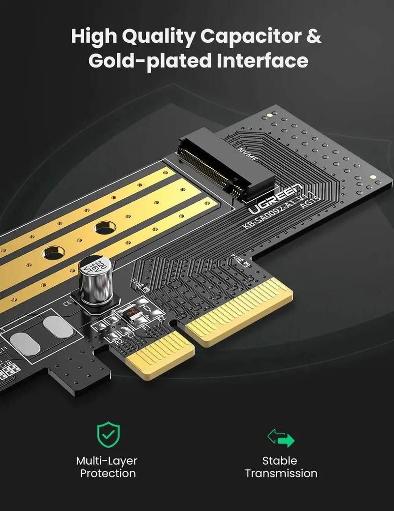 Ugreen 70503 M.2 NVMe to PCI Express 3.0 x4/x8/x16 Adapter Card - Image 3