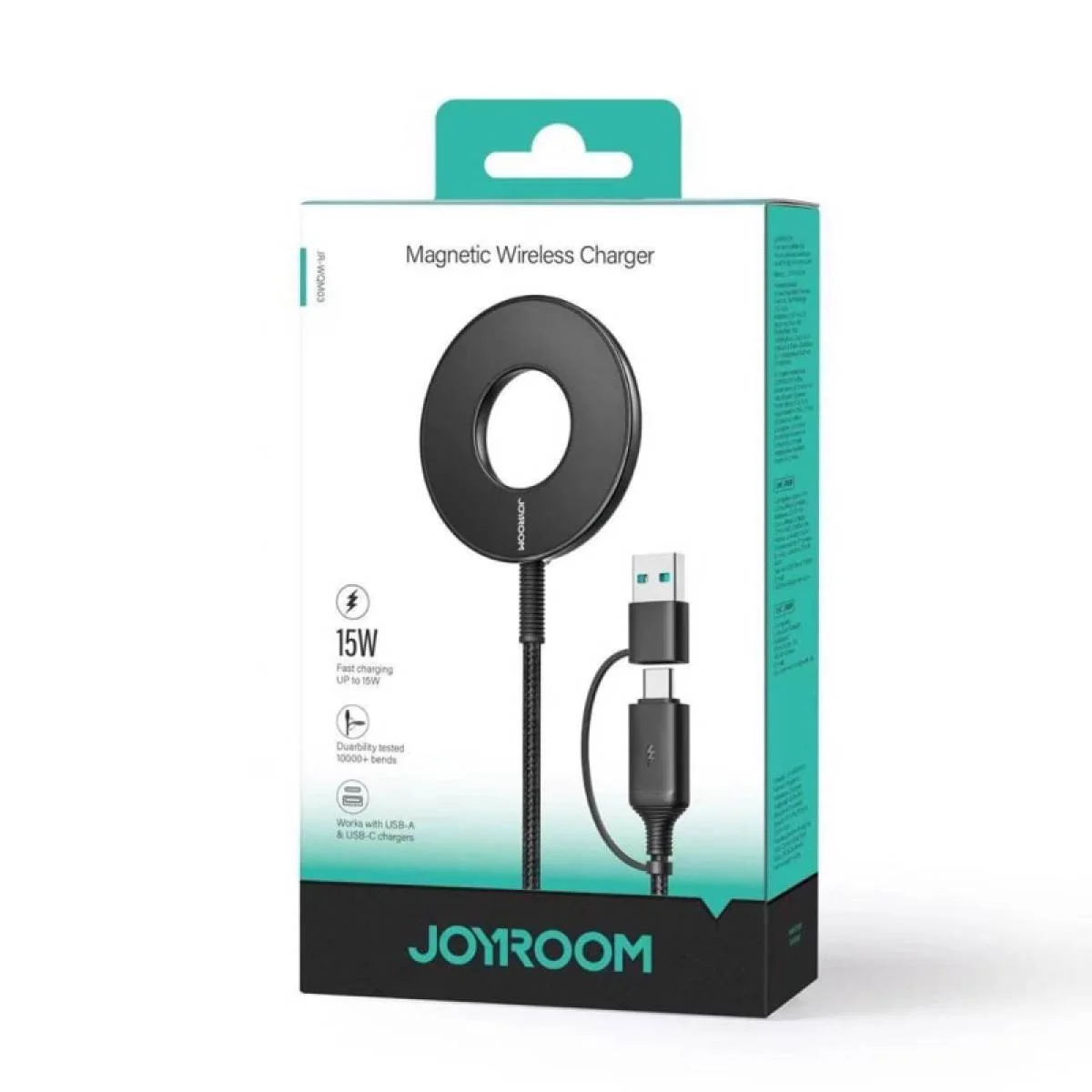 شاحن لاسلكي مغناطيسي JOYROOM WQM03 سريع حتى 15 واط مع كابل مجدول 1.2 متر - Image 11