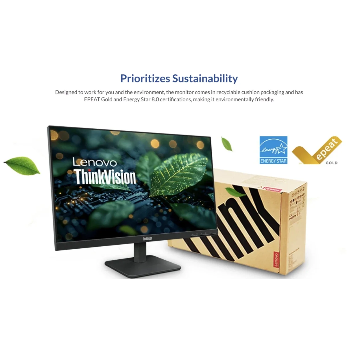 شاشة Lenovo ThinkVision S24-4e مقاس 24 إنش IPS بدقة Full HD ومعدل 100 هرتز، أسود - Image 3