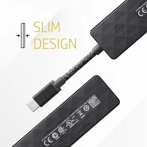 HP Elite USB-C Hub with 90W Pass-Through Charging, USB-A and HDMI - Black - Image 9