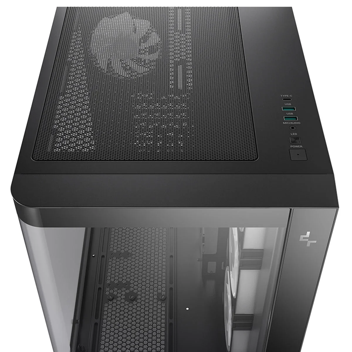 هيكل كمبيوتر DeepCool CG530U 4F بانورامي بزجاج منحني ATX ميد تاور مع 4 مراوح مثبتة مسبقًا - أسود - Image 5