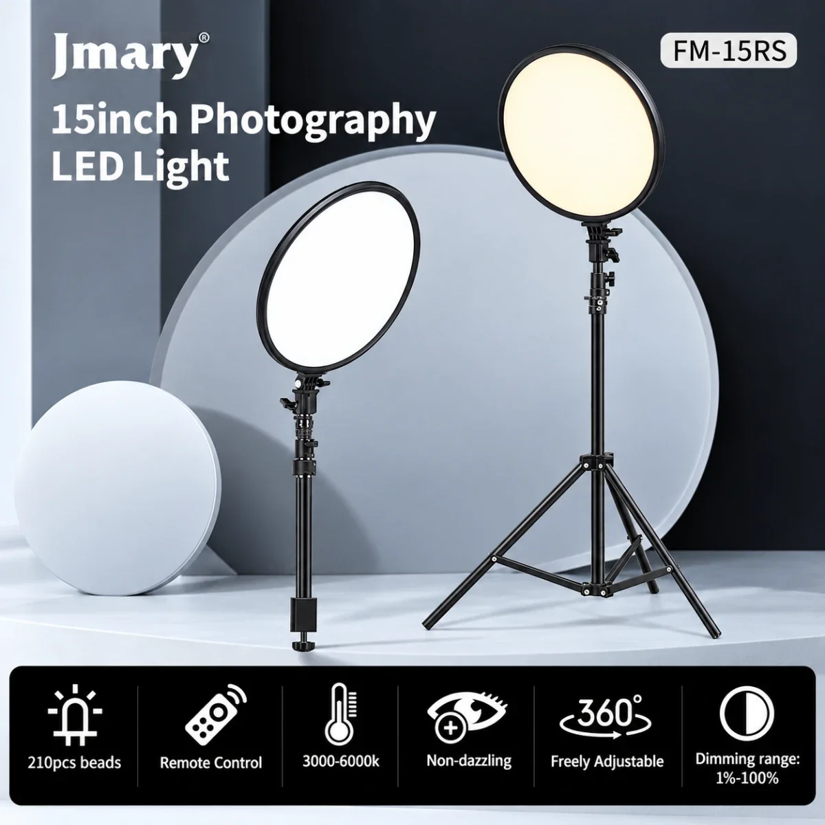 Jmary FM-15RS 15-Inch 40W LED Video Panel Light with Touch & Remote Control - Image 4
