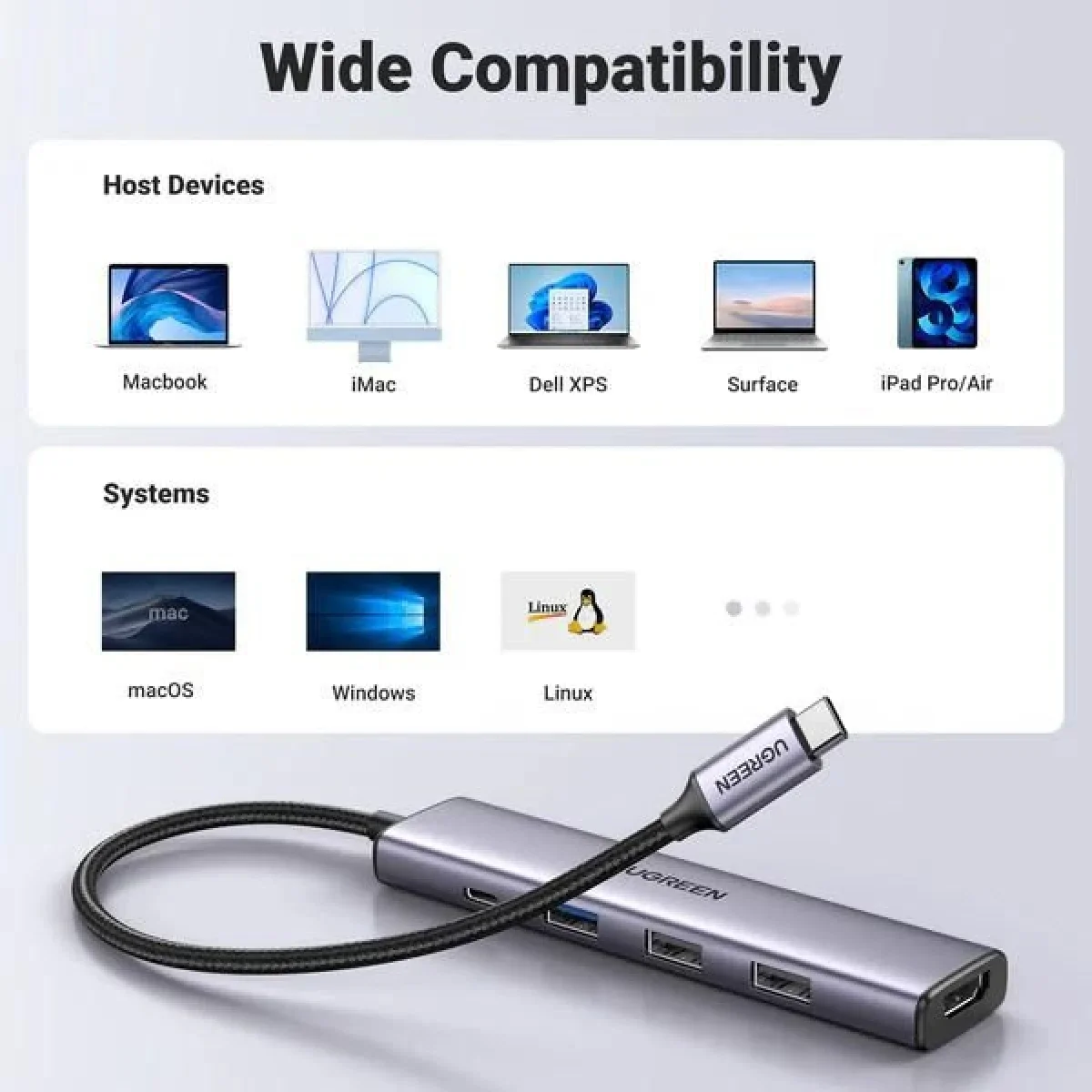 Ugreen Revodok 105 5-in-1 USB-C Hub with 100W PD and 4K HDMI - Thumbnail 5