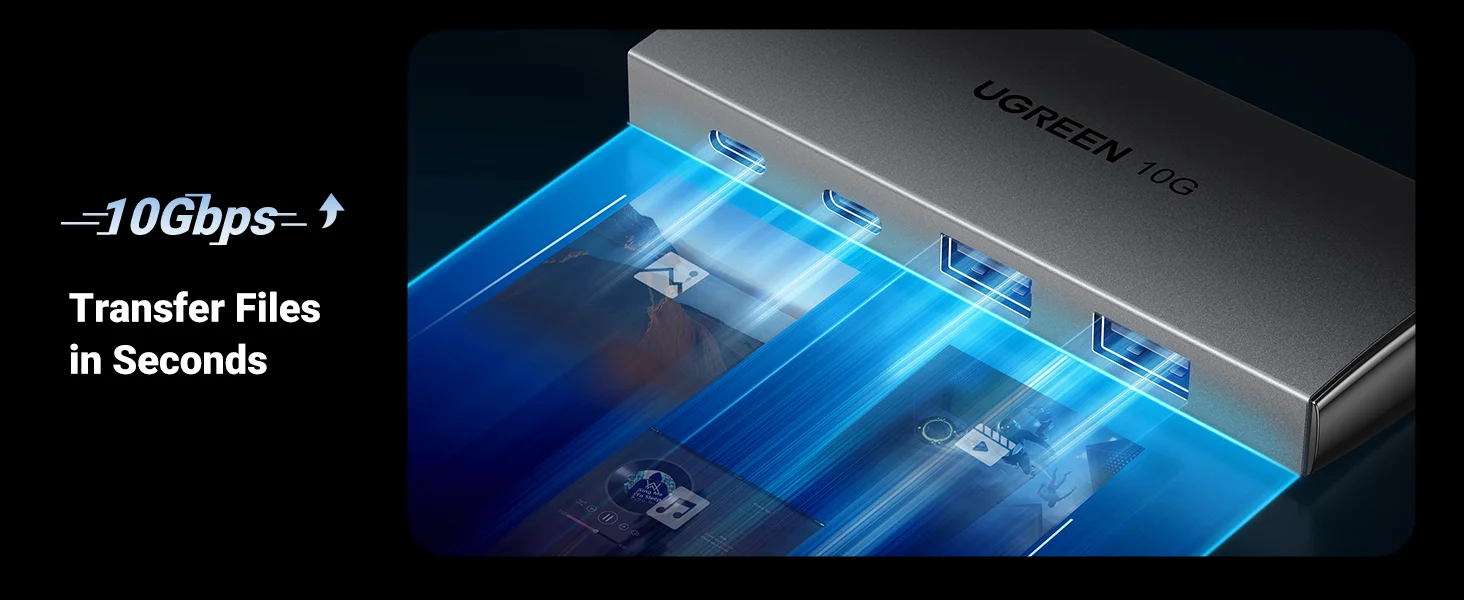موزع USB-C Ugreen CM480 بسرعة 10Gbps و4 منافذ USB 3.2 مع 2 USB-C و2 USB-A - Image 11