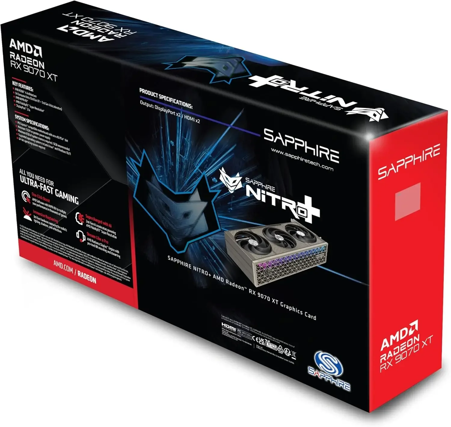 كرت شاشة SAPPHIRE NITRO+ Radeon RX 9070 XT Gaming OC بسعة 16GB GDDR6 - Thumbnail 4