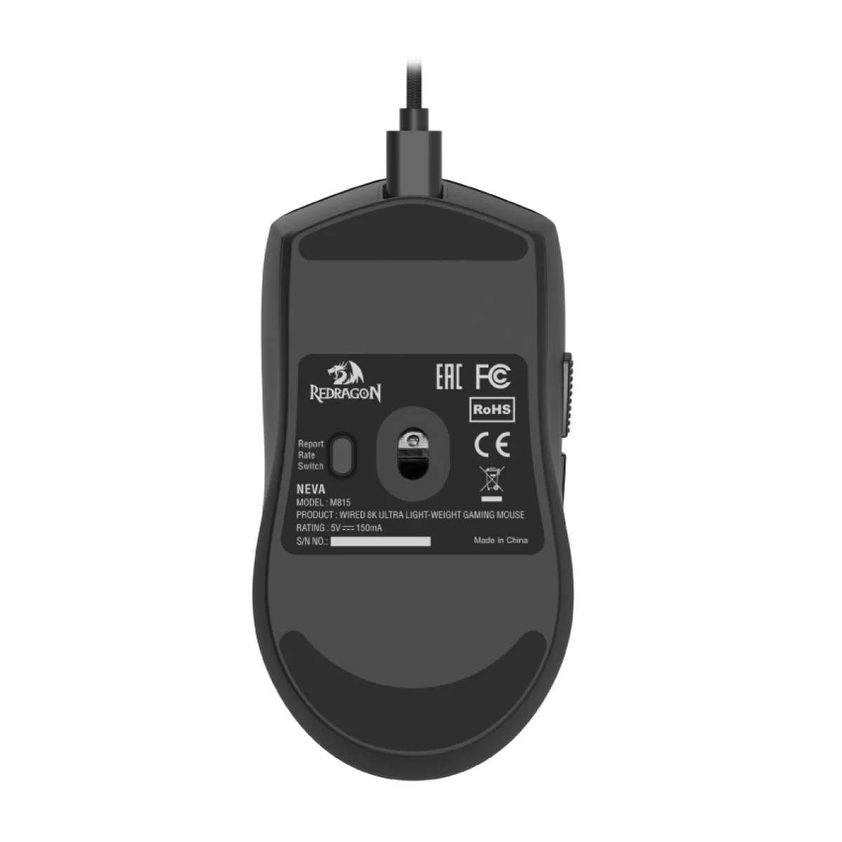ماوس ألعاب Redragon M815 NEVA خفيف الوزن 44 جم، 8KHz، 26000 DPI، أسود - Thumbnail 6