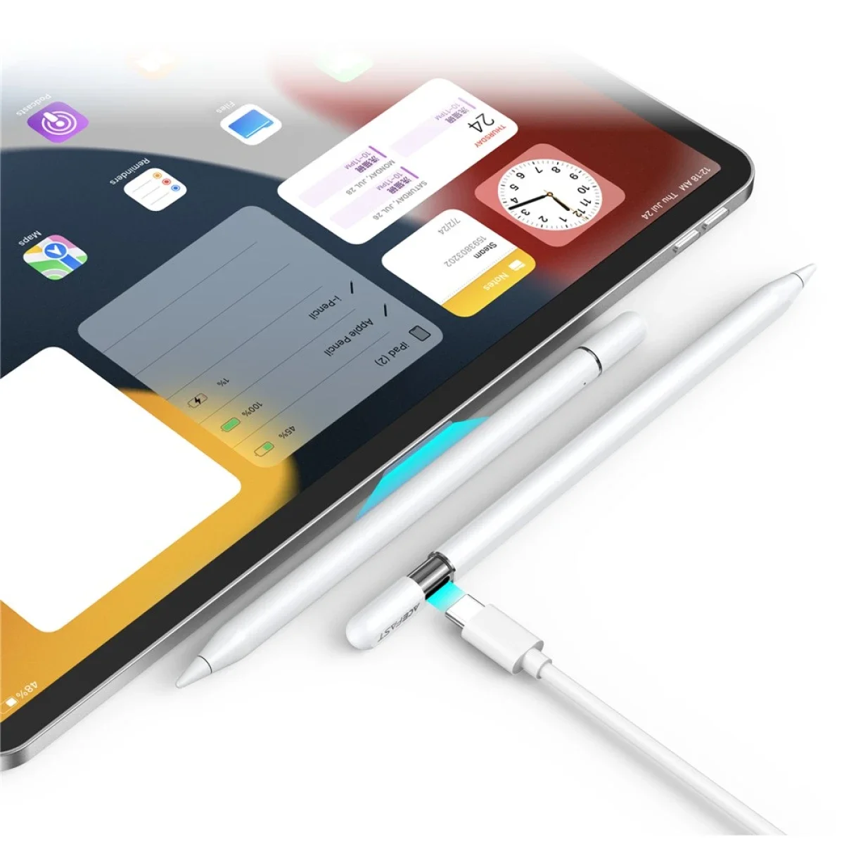قلم ستايلس سعوي ACEFAST V3 لجهاز iPad مع شحن لاسلكي مغناطيسي، أبيض - Thumbnail 6