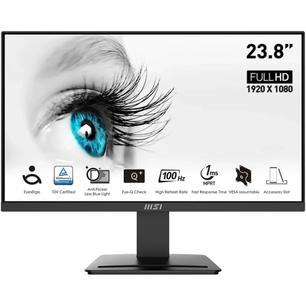 MSI PRO MP2412 24-Inch Full HD 100Hz VA Monitor, 1ms, HDMI & DisplayPort - Black