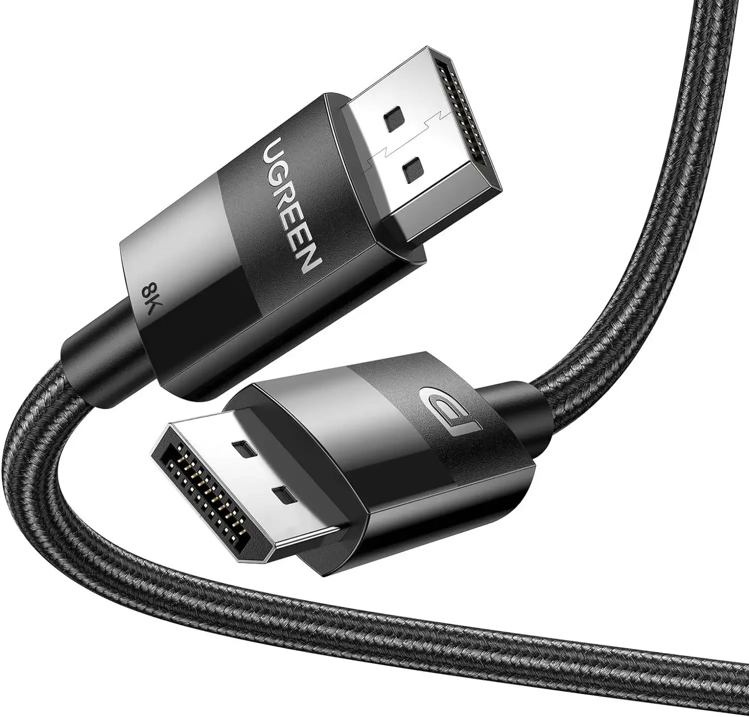 Ugreen 80394 DisplayPort 1.4 Cable, DisplayPort to DisplayPort, 8K 60Hz, 4K 240Hz, Nylon Braided, 5m