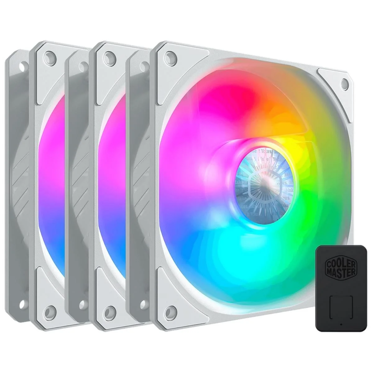 طقم مراوح تبريد Cooler Master SickleFlow 120 ARGB أبيض 3 في 1 مع وحدة تحكم