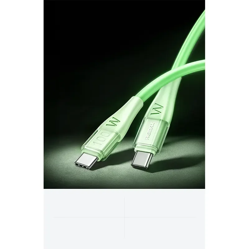 كيبل Remax CB20 فلورسنت شحن سريع ونقل بيانات USB-C إلى Type-L بقدرة 30W وطول 1.2 متر - Thumbnail 2