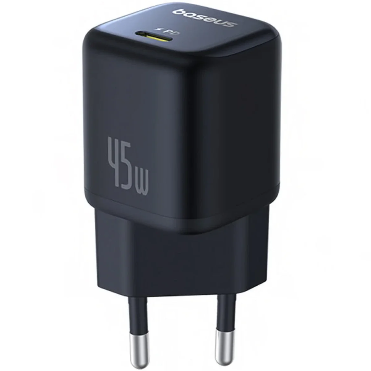 شاحن جداري Baseus PicoGo GaN6 Pro USB-C بقدرة 45 واط قابس أوروبي - أسود