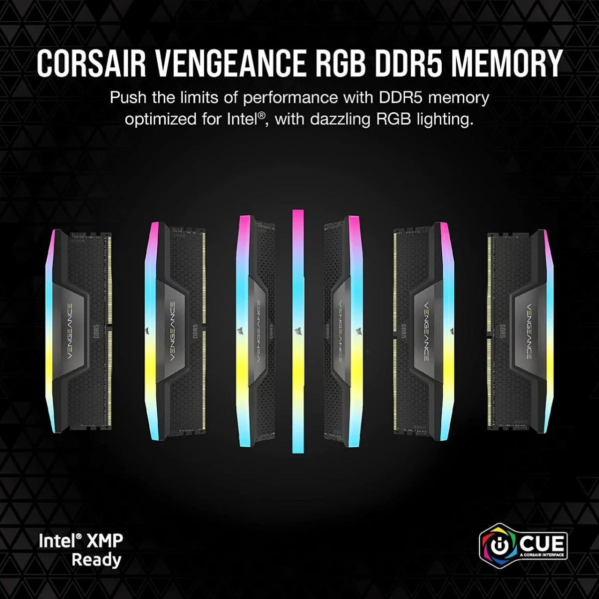 Corsair VENGEANCE RGB 96GB (2x48GB) DDR5 6400MT/s CL32 Memory Kit – Black - Image 3