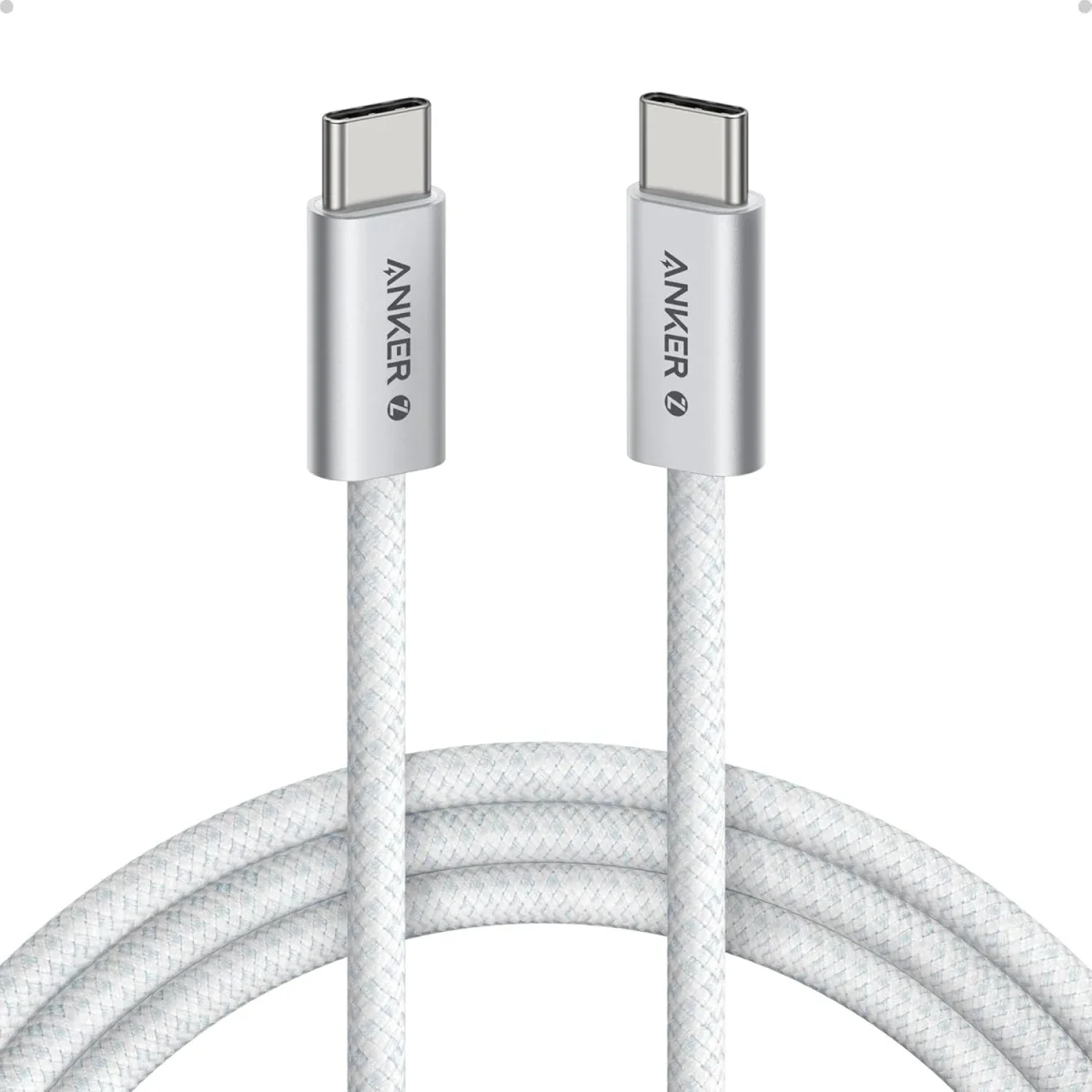 Anker Zolo A8060 USB-C to USB-C 240W Braided Fast Charging Cable 1.5m White