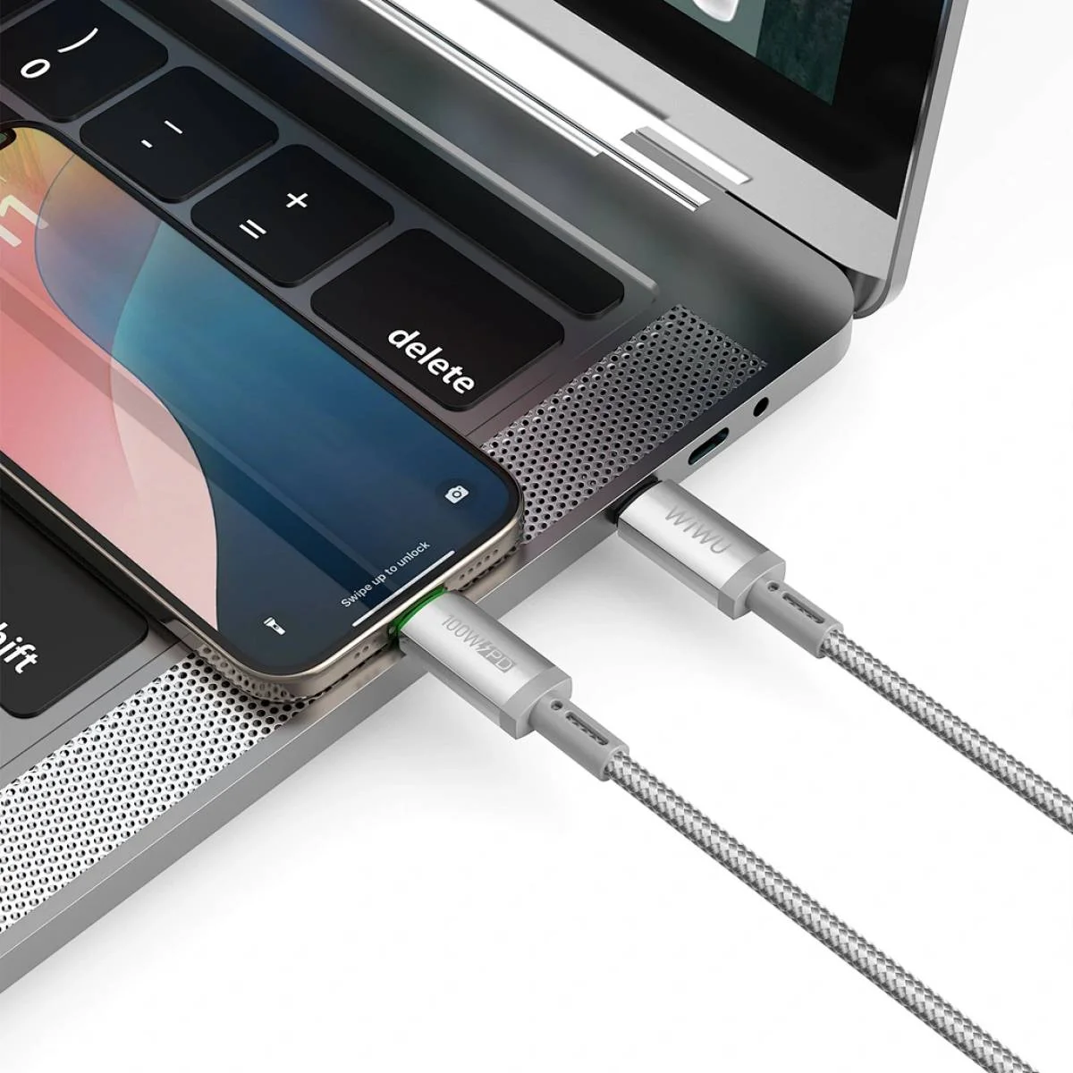 كيبل WIWU Wi-C084 Maglink مغناطيسي USB-C إلى USB-C 100W 1 متر - Image 2