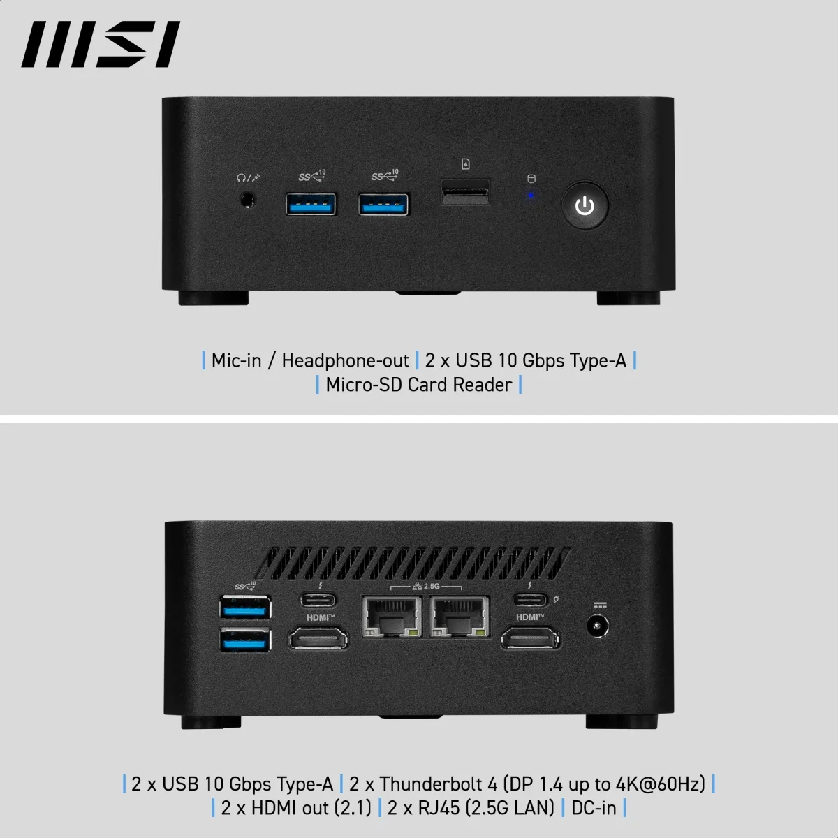 MSI Cubi NUC 1M (2024) Mini PC Barebone Intel Core 7 150U 0.8L - Image 4
