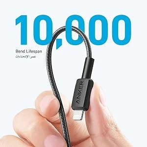 كيبل Anker 322 من USB-C إلى Lightning بطول 6 قدم ومعتمد MFi أسود - Image 8