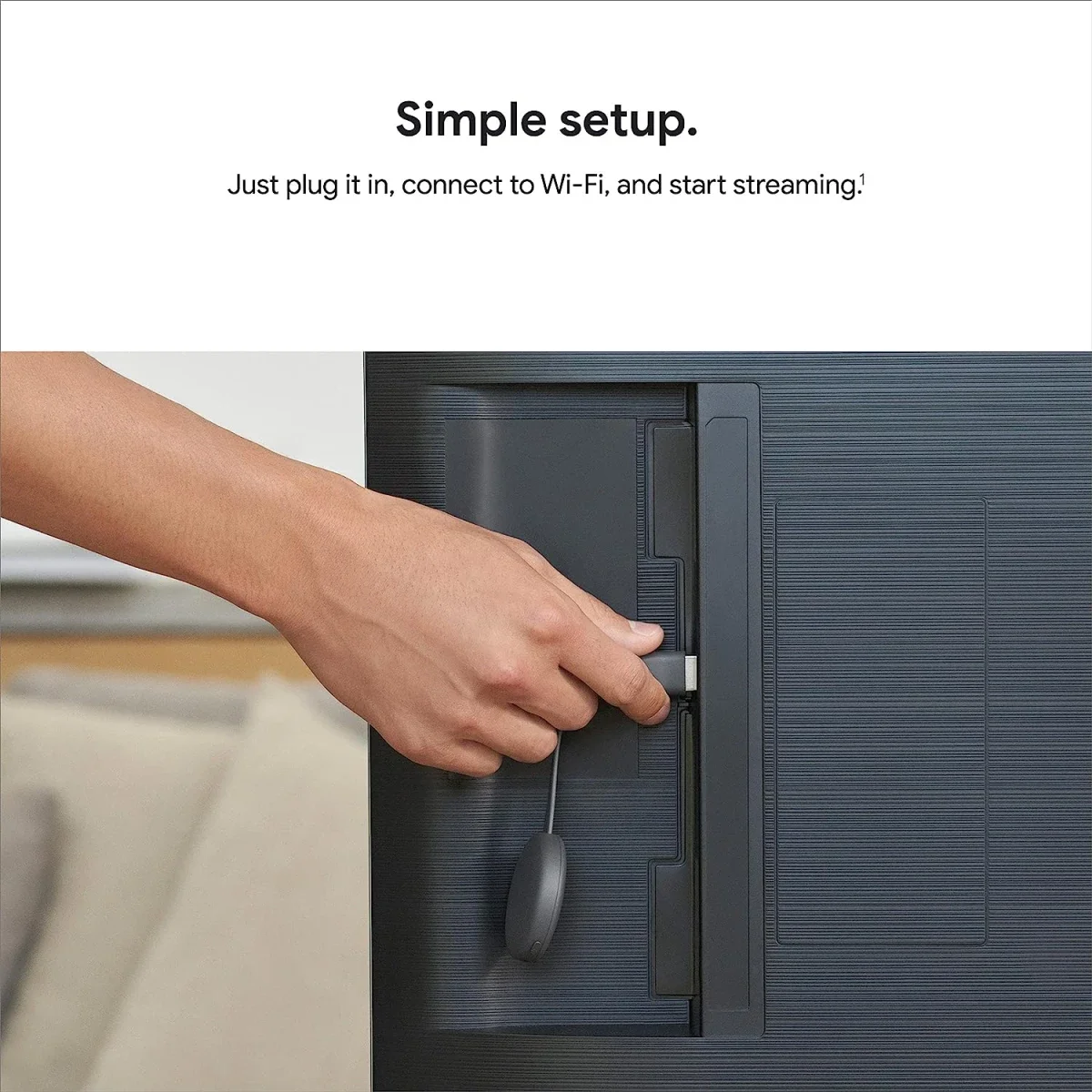 جهاز بث Google Chromecast الجيل الثالث Full HD مع كيبل HDMI - Chalk - Image 5