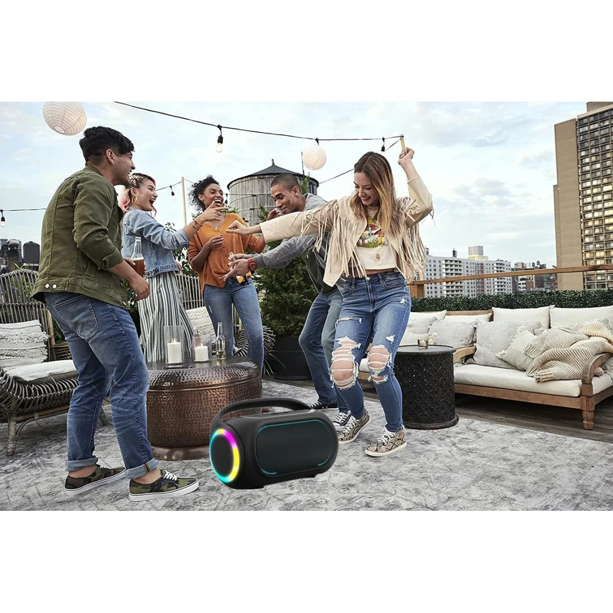 Kasung Party 40 Bluetooth Party Speaker 60W RMS with 2 Wireless Microphones - Black - Image 2