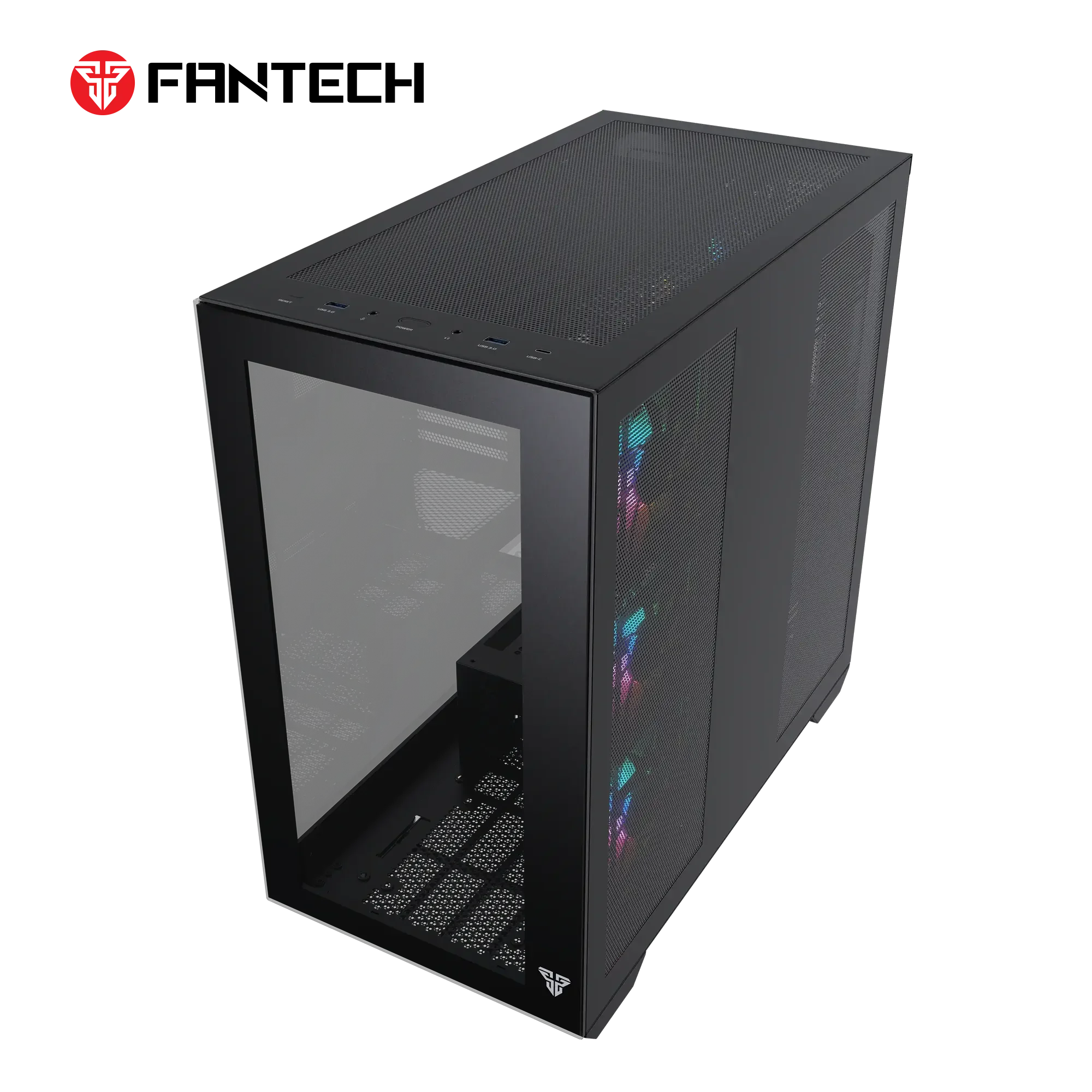صندوق كمبيوتر Fantech CG87 LUMINA XL Full Tower باللون الأسود - Image 8