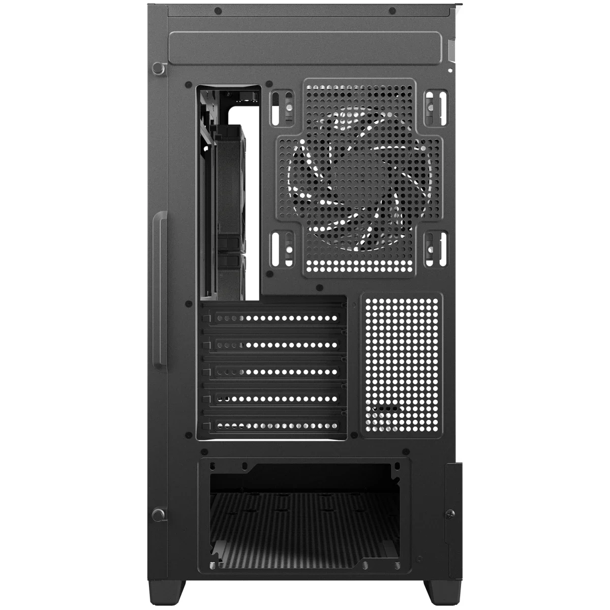 هيكل كمبيوتر DeepCool CG380 3F بانورامي ATX متوسط الحجم مع 3 مراوح ARGB مثبتة مسبقًا وUSB-C، أسود - Image 3