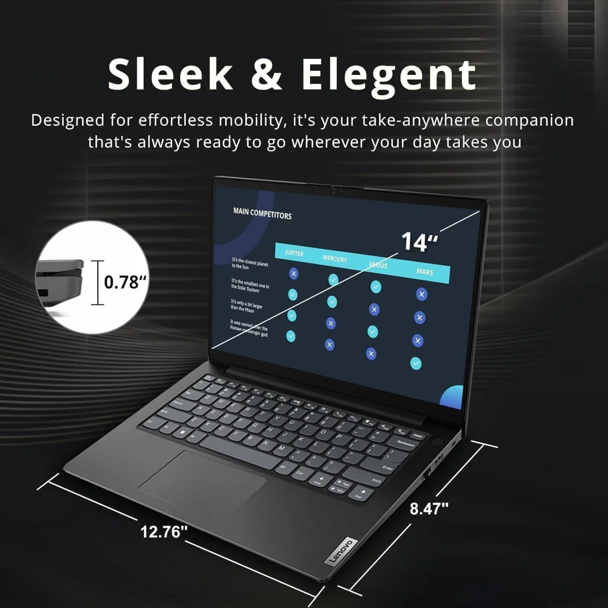 Lenovo V14 G4 IRU 14-inch Laptop 13th Gen Intel Core i7-13620H 16GB RAM 512GB SSD Black - Image 4