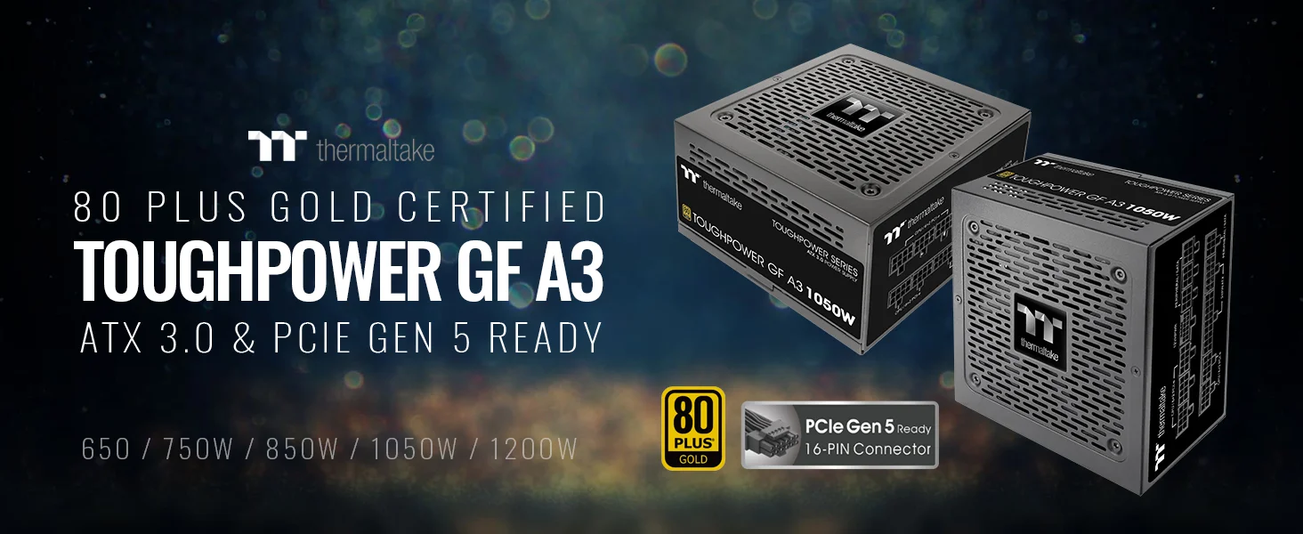 Thermaltake Toughpower GF A3 1050W 80 Plus Gold Fully Modular ATX 3.0 Power Supply - Thumbnail 7