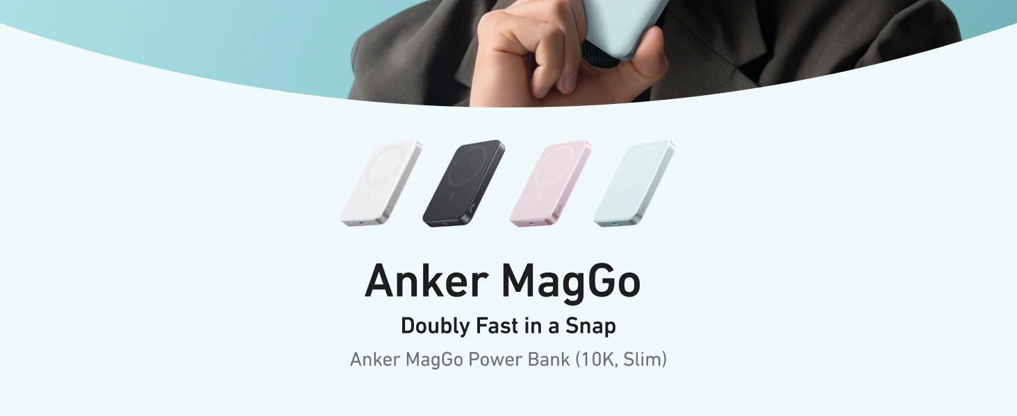 بطارية محمولة Anker A1664 MagGo نحيفة للغاية 10000mAh مغناطيسية Qi2 بقدرة 15W خضراء - Thumbnail 8