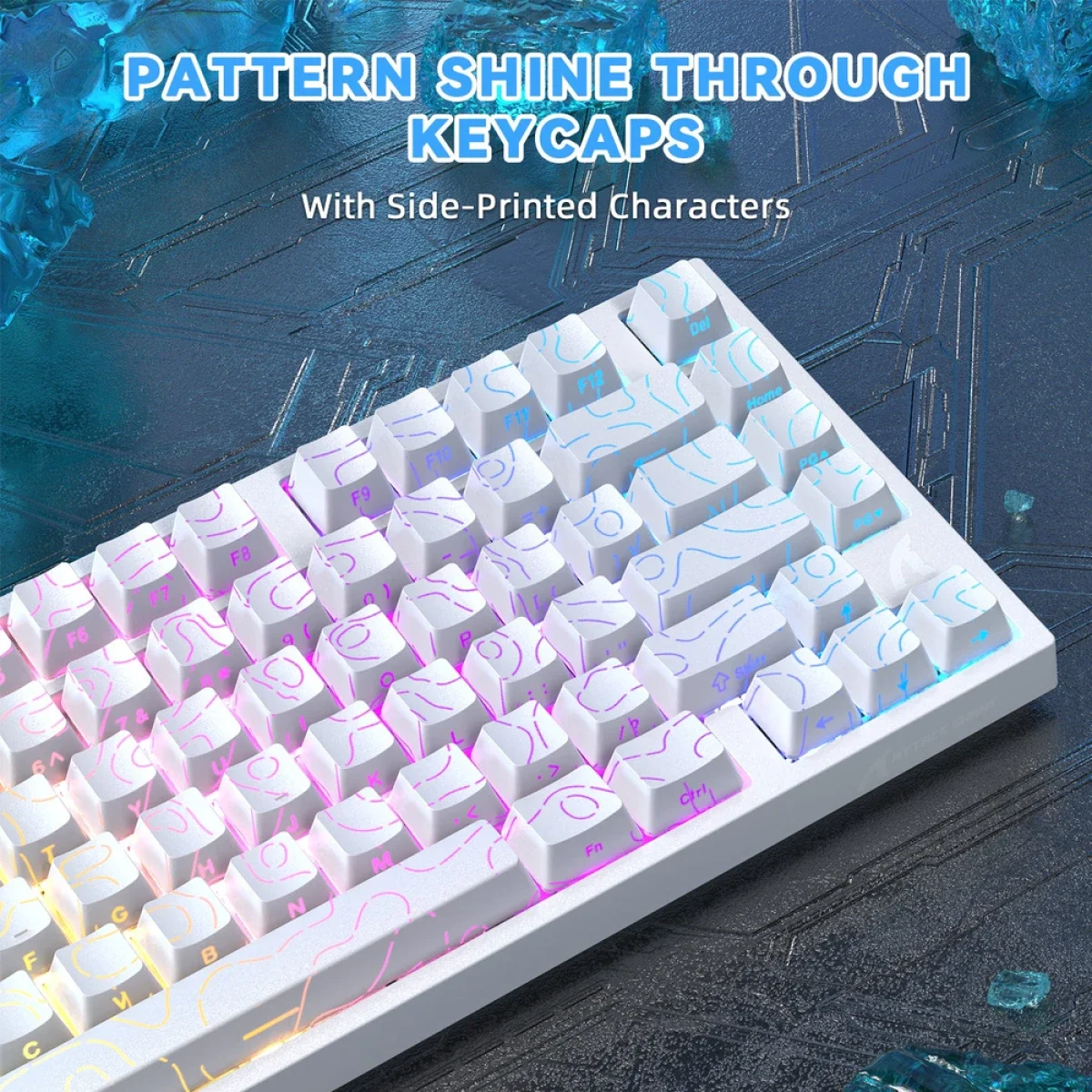 كيبورد ألعاب ATTACK SHARK R82 HE مغناطيسي سلكي 75% وايت كونتورز - Image 8