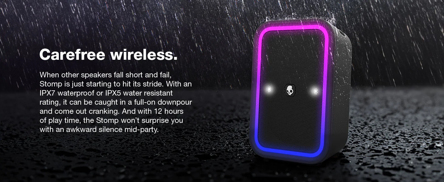 سماعة Skullcandy Stomp XL بلوتوث محمولة مقاومة للماء IPX5 ببطارية 12 ساعة، أسود - Thumbnail 9