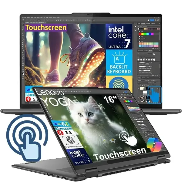 لابتوب اعمال Lenovo Yoga 7i 2-in-1 161ML9 بمعالج Intel Core Ultra 7 155U شاشه 16 انش WUXGA IPS تعمل باللمس