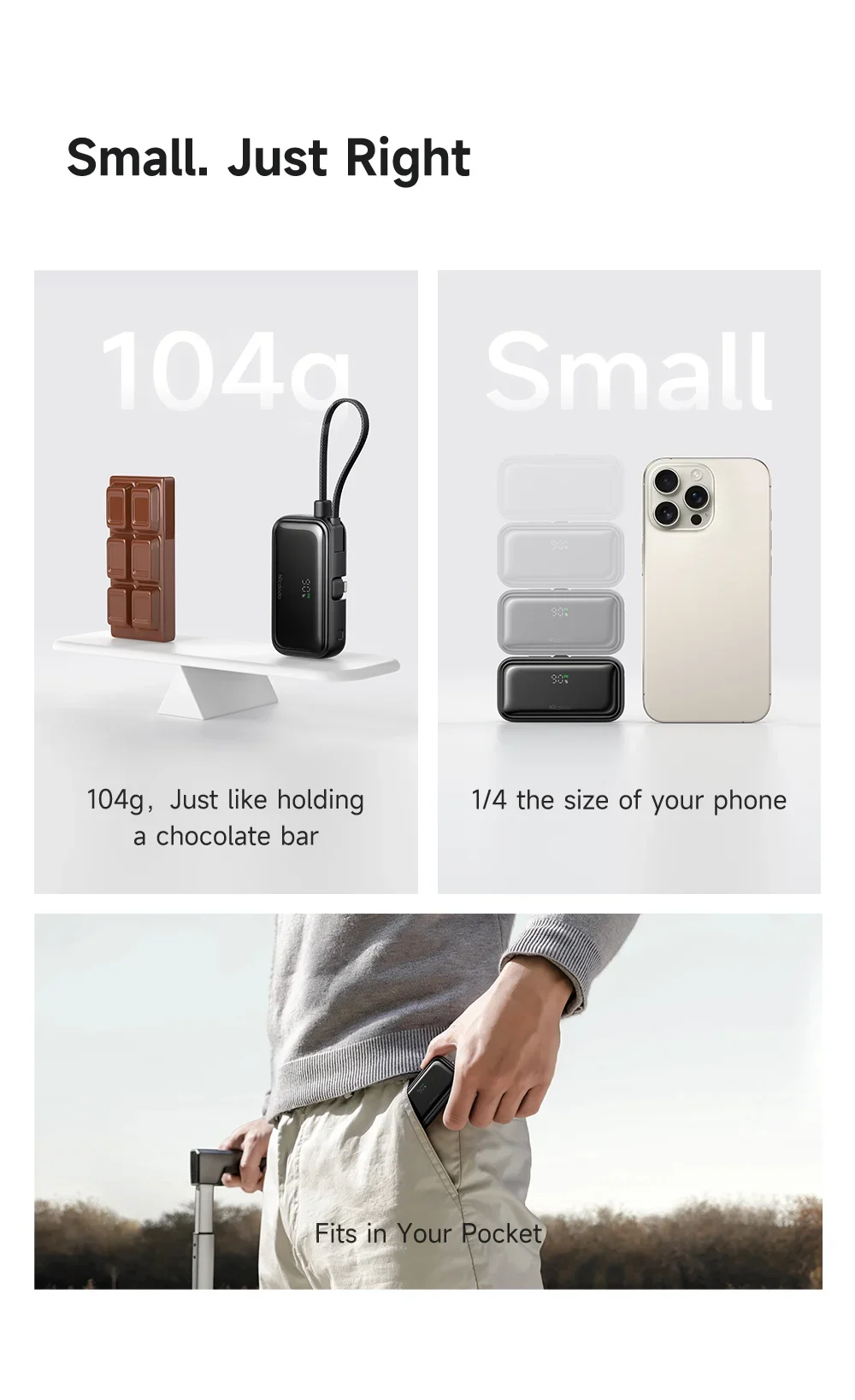 باور بانك Mcdodo MC-7800 MDD Free Kit بسعة 5000mAh وشحن 20W مع قابس iPhone وشاشة رقمية - أسود - Thumbnail 23