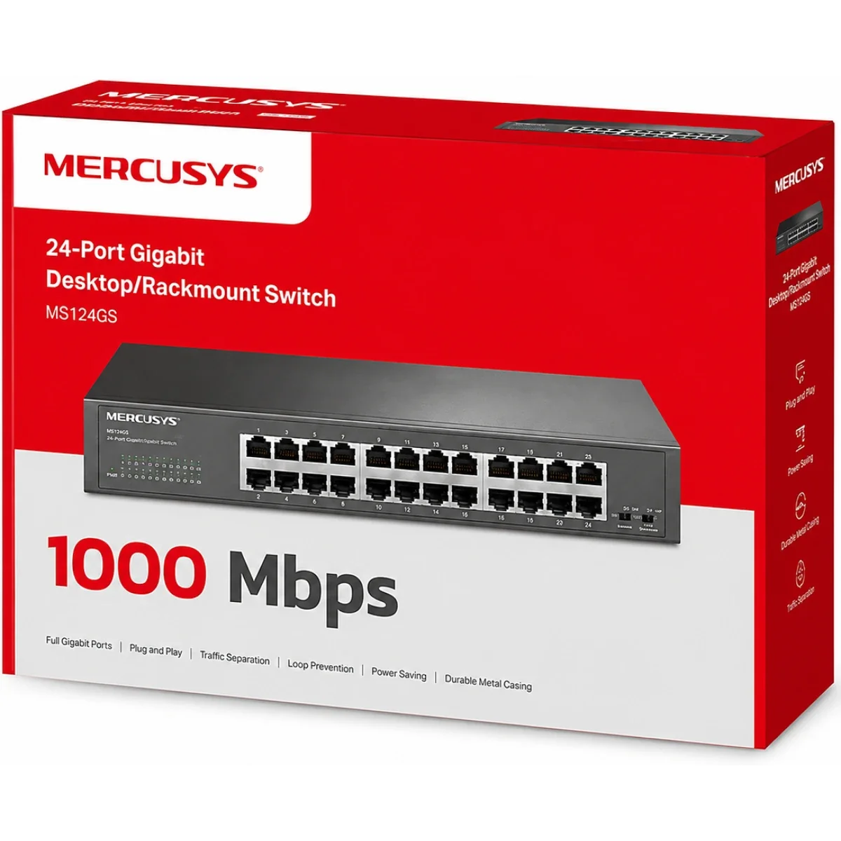 MERCUSYS MS124GS 24-Port Gigabit Desktop Rackmount Switch