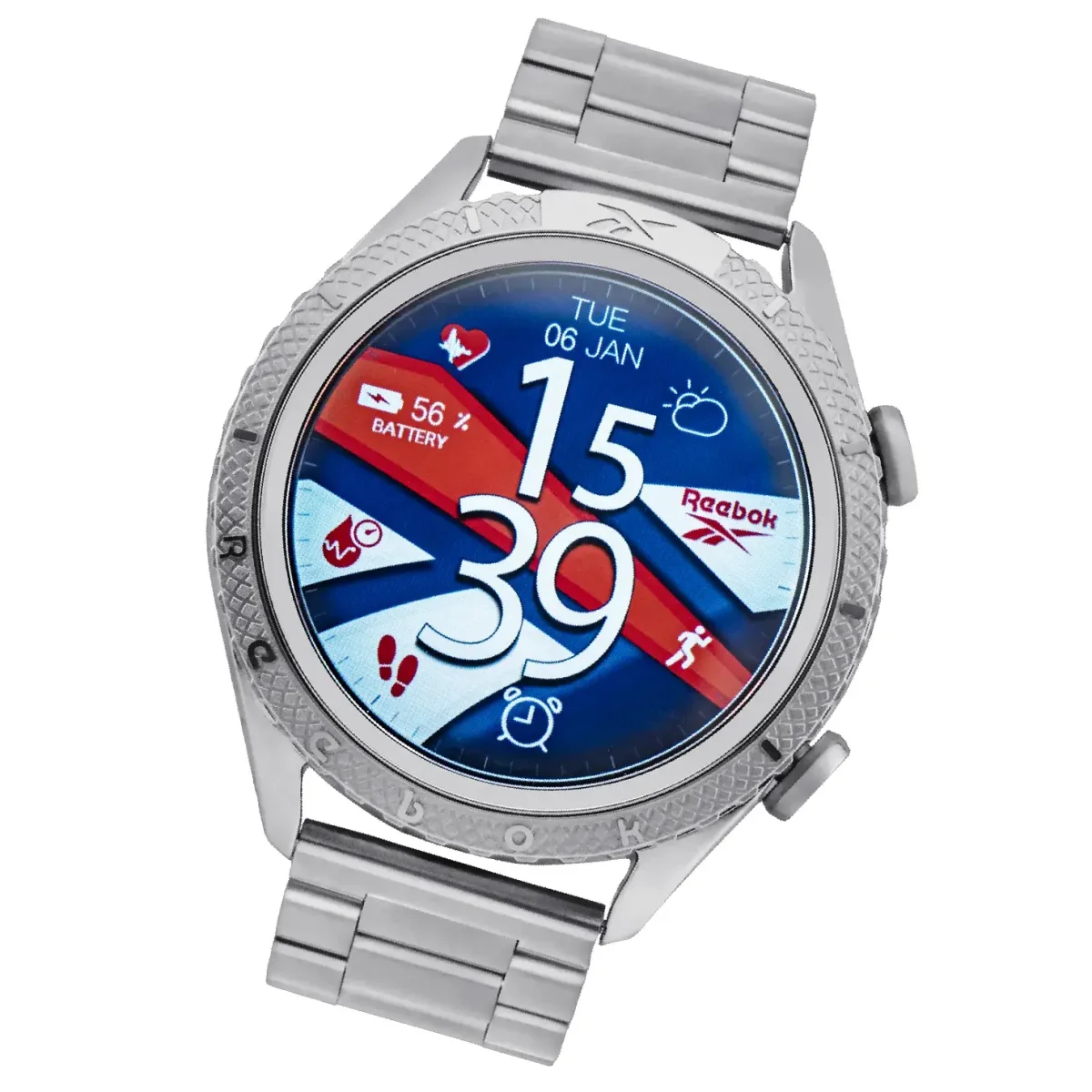 ساعة ذكية Reebok Ultru.1 بشاشة AMOLED 1.43 إنش وإطار دوار IP68 فضية - Image 3