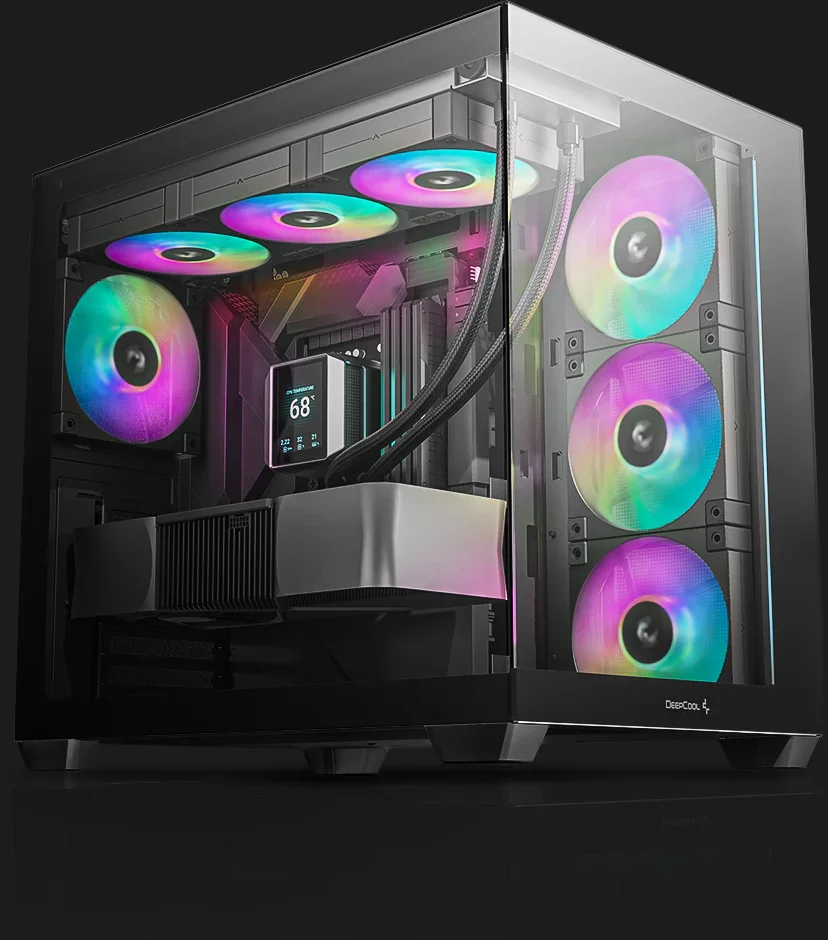 هيكل كمبيوتر DeepCool CG530 4F ميد تاور ATX بانورامي أسود بزجاج مقوى و4 مراوح ARGB - Thumbnail 4