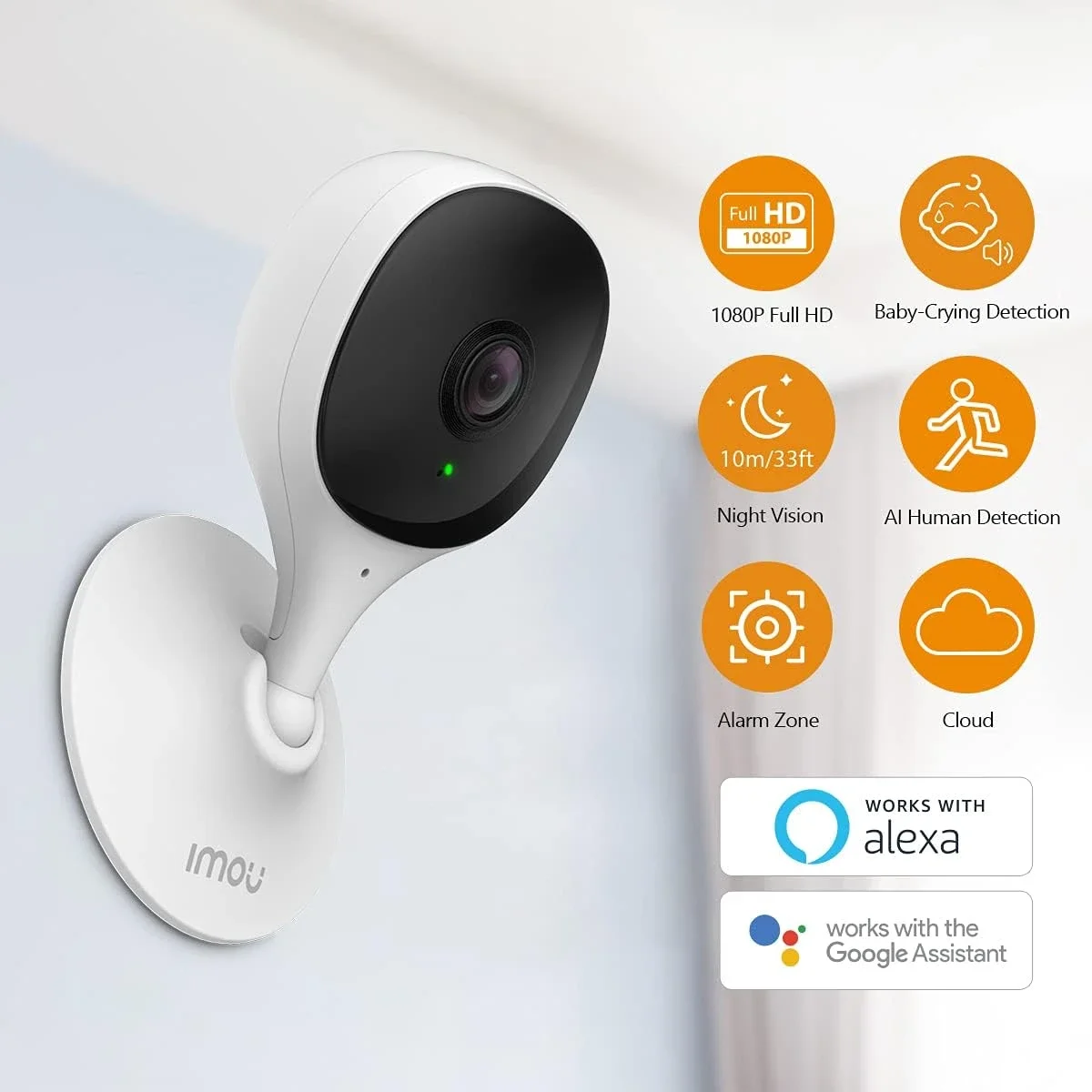 IMOU Cue 2C 1080p Wi-Fi Indoor Security Camera with Night Vision - Thumbnail 3