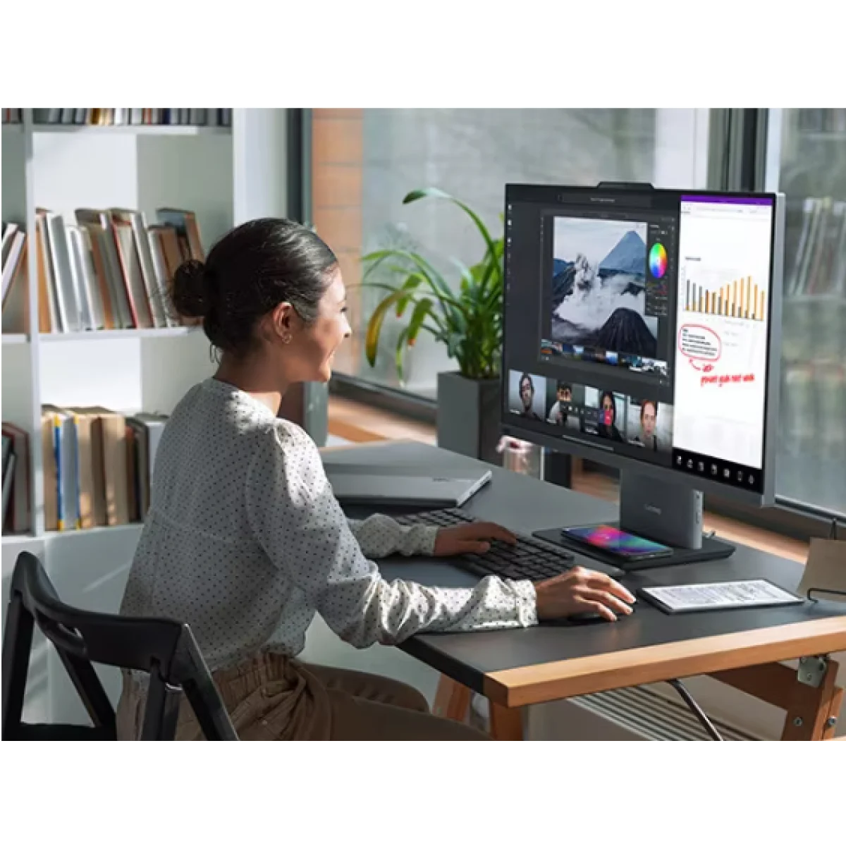 كمبيوتر الكل في واحد Lenovo ThinkCentre neo 50a 27 Gen 6 بشاشة لمس 27 إنش FHD، Core Ultra 7 256V، رام 16GB وSSD 512GB - Image 8
