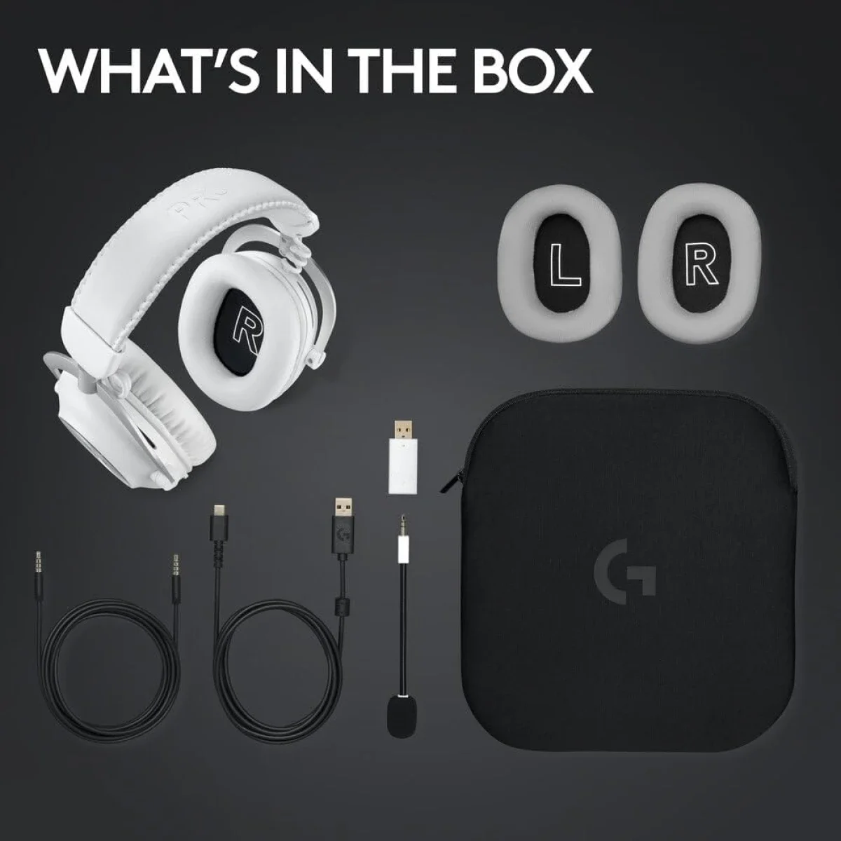 سماعة ألعاب Logitech G PRO X 2 لاسلكية مع Blue VO!CE وDTS 7.1 ومحركات 50 مم - أبيض - Thumbnail 11