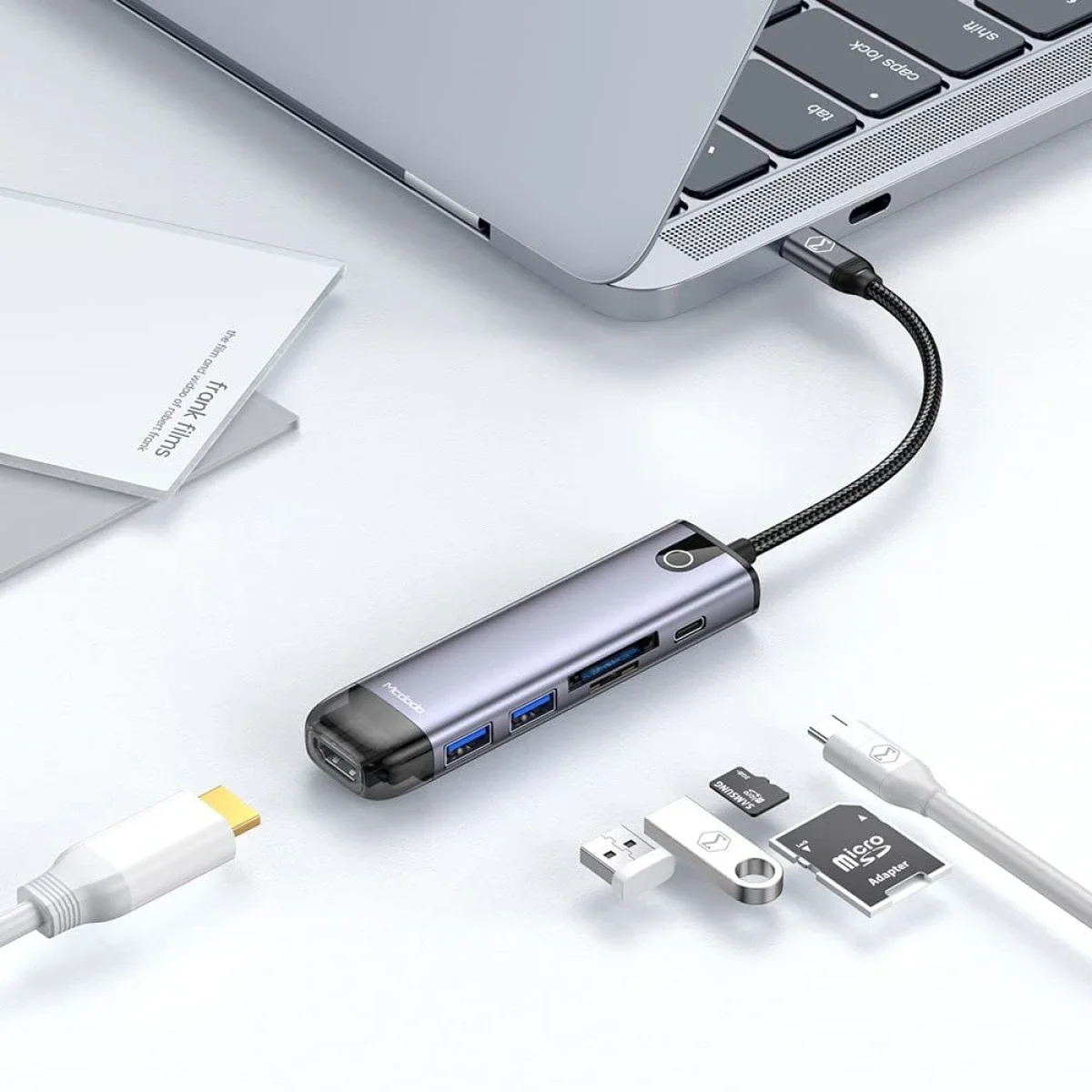 Mcdodo HU-7740 6-in-1 USB-C Hub with HDMI, VGA, 2x USB 3.0, PD 100W & SD/TF - Image 2