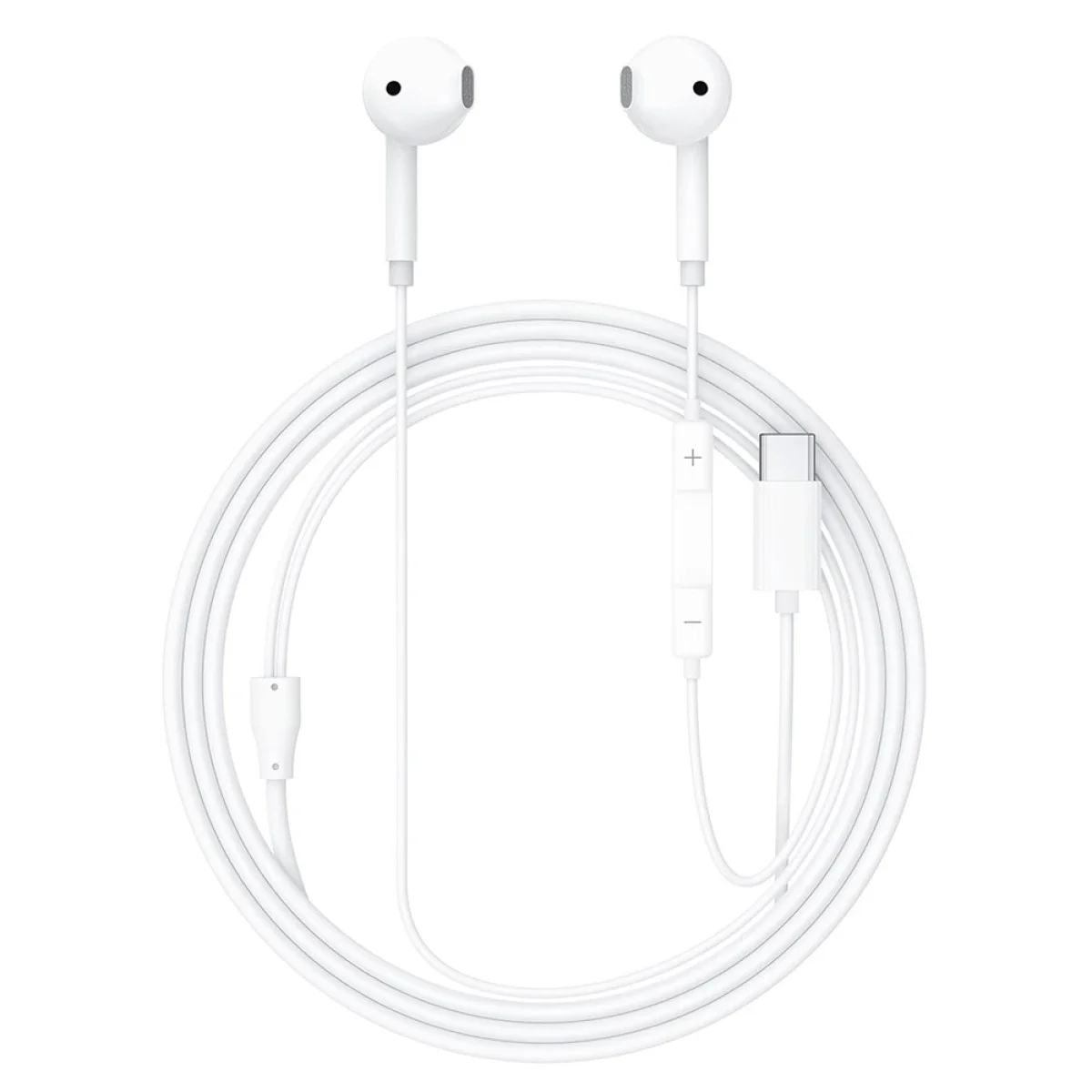 سماعات أذن ACEFAST L13 سلكية شبه داخل الأذن USB-C مع ميكروفون HD وتحكم 3 أزرار - أبيض