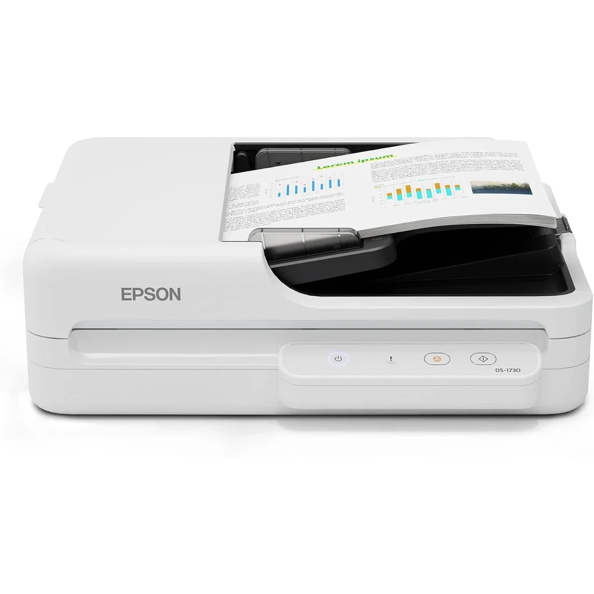 سكانر مستندات مسطح EPSON DS-1730 A4 ملون دوبلكس مع مغذي 60 ورقة، سرعة 30ppm و60ipm ودعم OCR - Thumbnail 2