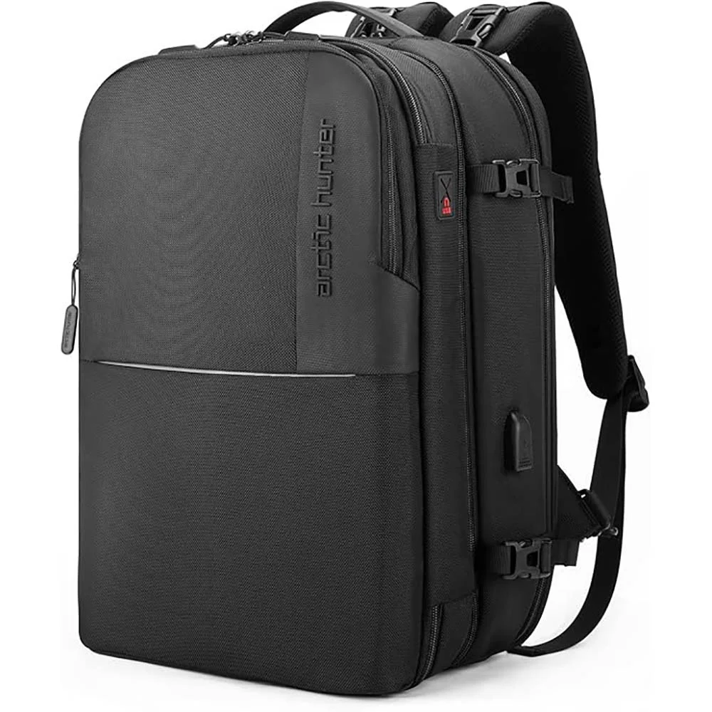حقيبة ظهر للسفر Arctic Hunter B00382 قابلة للتحويل 3 في 1 - أسود